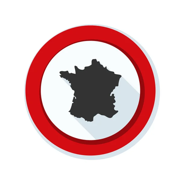 Tombol dengan peta Perancis - Stok Vektor