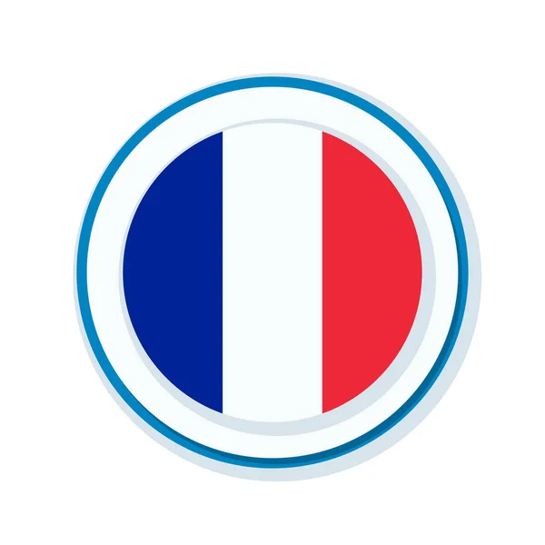 Bouton avec drapeau français — Image vectorielle