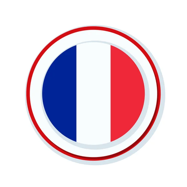 Кнопка з французьким прапором — стоковий вектор