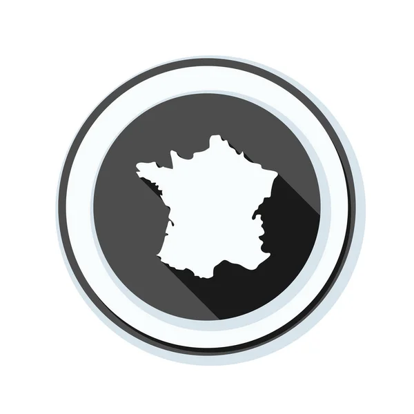 Przycisk z mapa Francji — Wektor stockowy