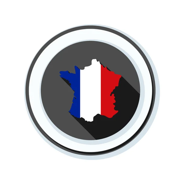 Pulsante con mappa di Francia — Vettoriale Stock