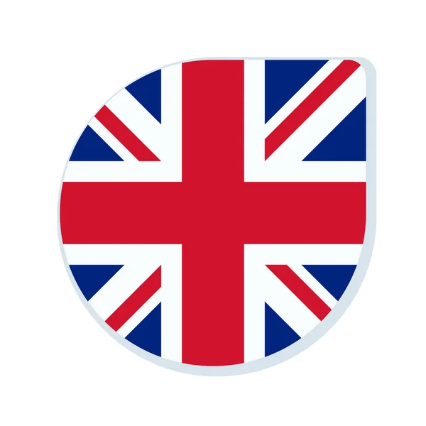 Bouton avec drapeau anglais — Image vectorielle