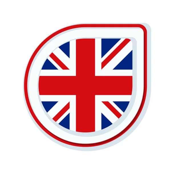 Кнопка з англійським прапором — стоковий вектор