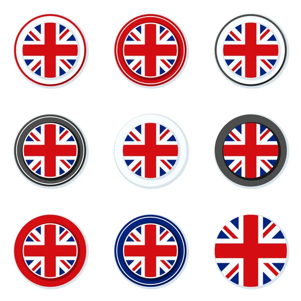 Tasten mit englischen Flaggen — Stockvektor