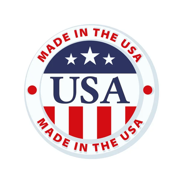 Botón con bandera americana — Vector de stock