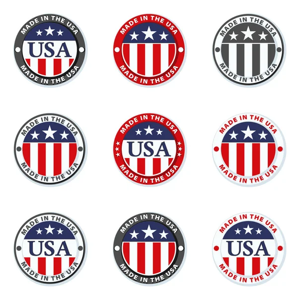 Кнопки с американскими флагами — стоковый вектор