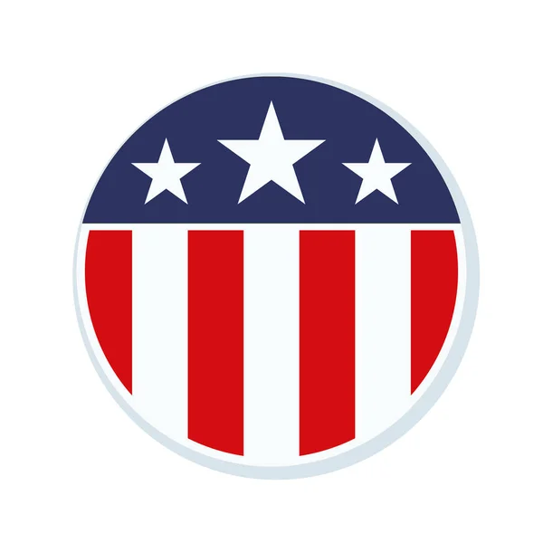 Przycisk z amerykańską flagę — Wektor stockowy