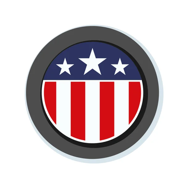 Button with american flag — Stock Vector