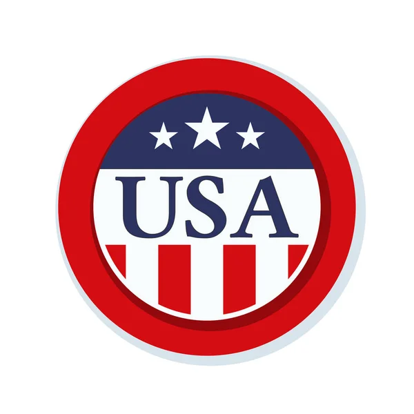 Knop met Amerikaanse vlag — Stockvector