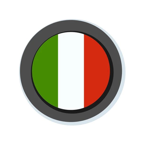 Italië vlag knop — Stockvector