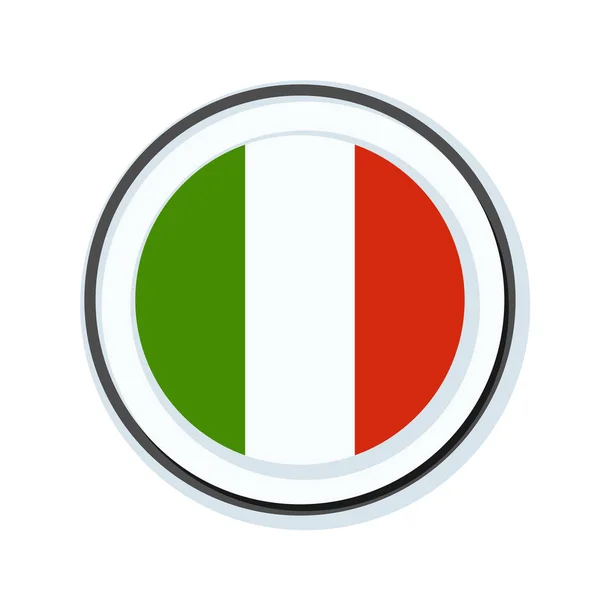 Italië vlag knop — Stockvector