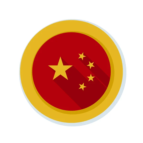 China botão bandeira — Vetor de Stock