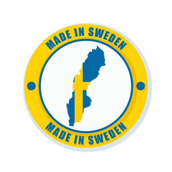 Botón bandera de Suecia — Vector de stock