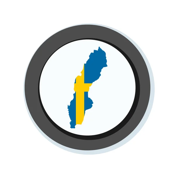 Tlačítko příznak Švédsko — Stockový vektor