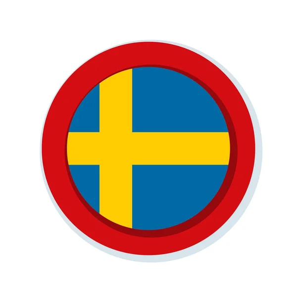 Botão bandeira Suécia —  Vetores de Stock
