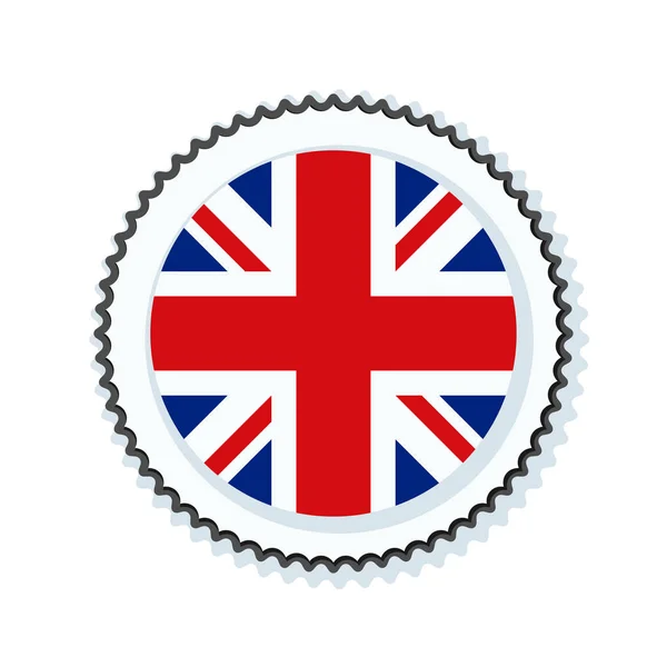 Pulsante con bandiera inglese — Vettoriale Stock