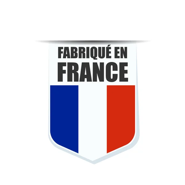 Botón con bandera francesa e inscripción — Vector de stock
