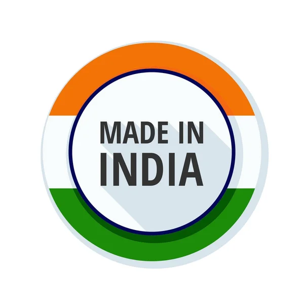 Tlačítko s indická vlajka — Stockový vektor