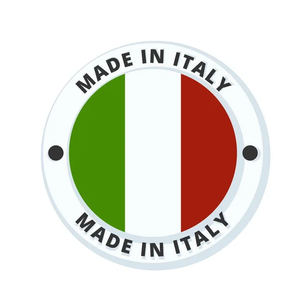 Italia botón de la bandera — Vector de stock