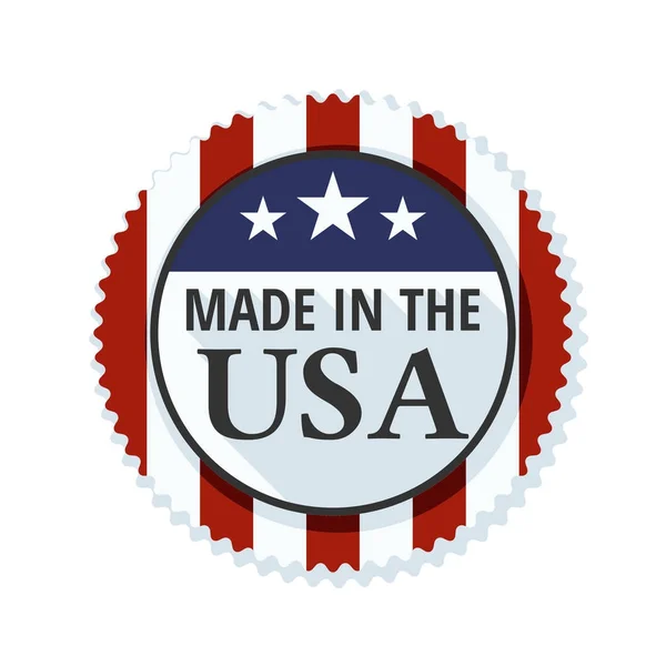 Botón con bandera americana — Vector de stock