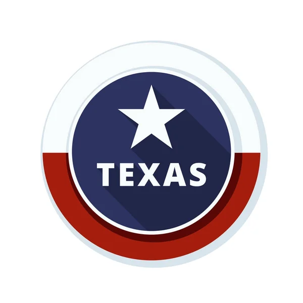 Texas Flagge Button — Stockvektor