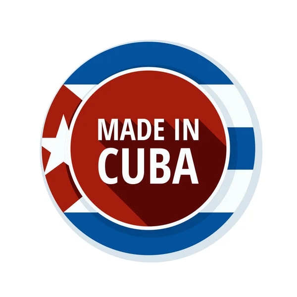 Pulsante bandiera cubana — Vettoriale Stock