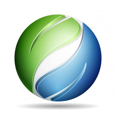 Şirket küresel yeşil logo, vektör, illüstrasyon 