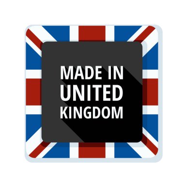 yazıt Made in İngiltere, vektör, illüstrasyon ile İngiliz bayrağı düz tuşuna 
