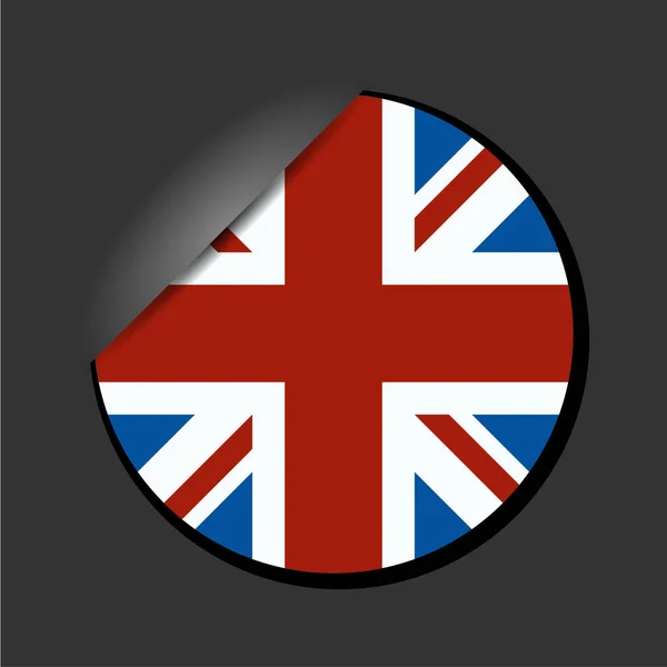 Botão com bandeira inglesa — Vetor de Stock