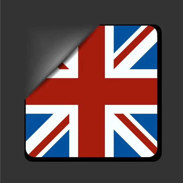 Tlačítko s Anglická vlajka — Stockový vektor