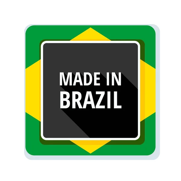 Bouton aux couleurs du drapeau brésilien — Image vectorielle