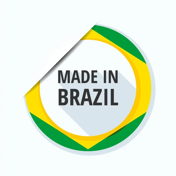 Кнопка в цветах бразильского флага — стоковый вектор