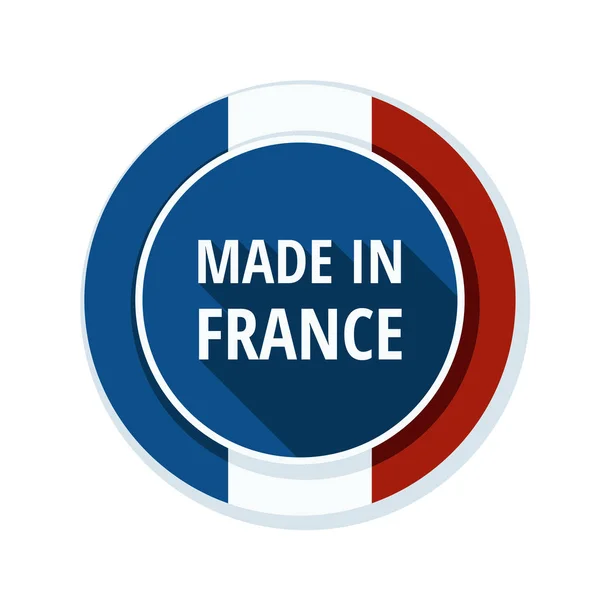 Botón con bandera francesa e inscripción — Vector de stock