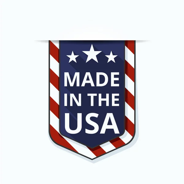 Pulsante con bandiera americana — Vettoriale Stock