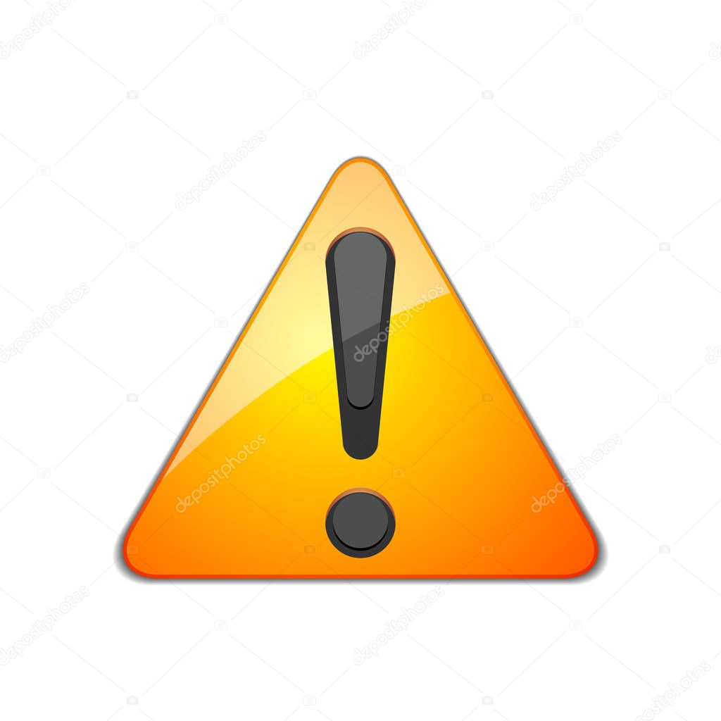 Exclamation danger sign, vector, illustration