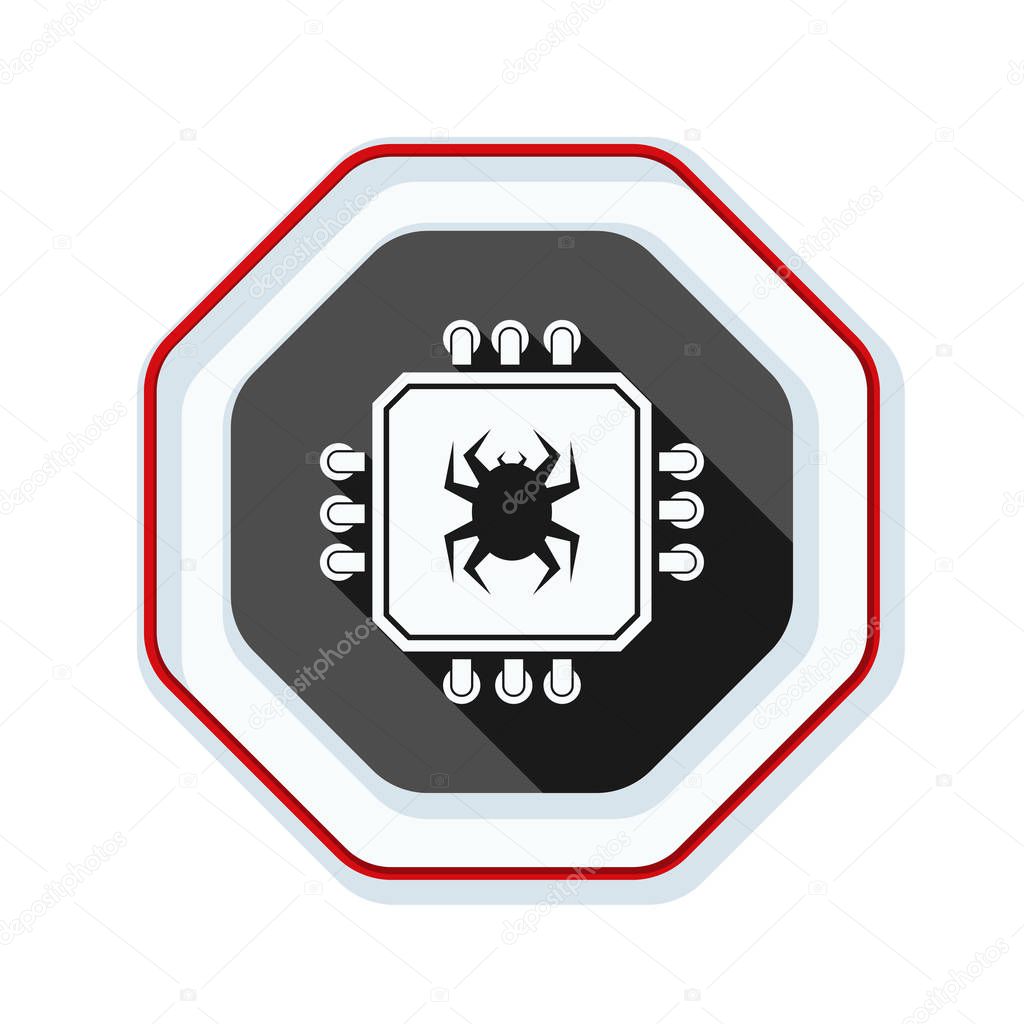CPU Bug Warning sign, vector, illustration