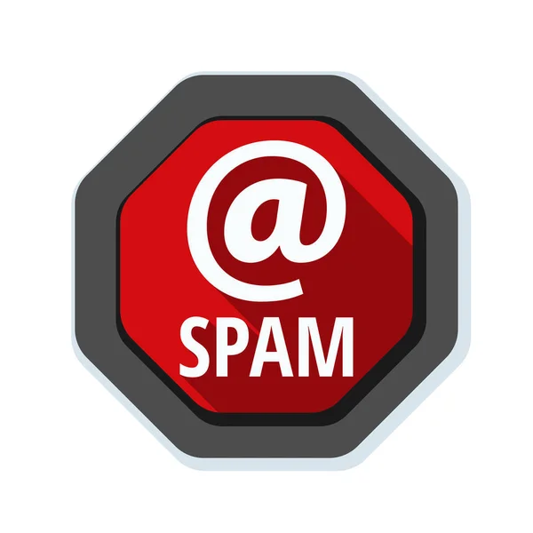 Sinal de alerta de spam — Vetor de Stock