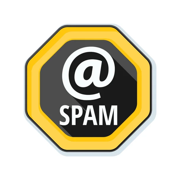 Waarschuwing teken van spam — Stockvector