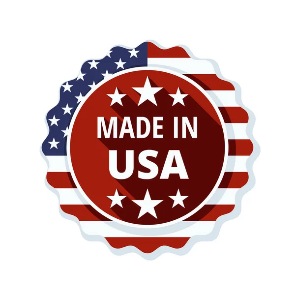 Botão com bandeira americana — Vetor de Stock