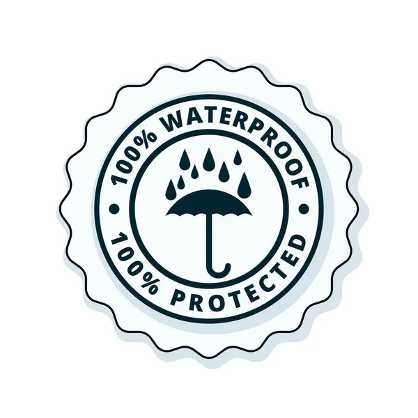 Waterproof Guarantee Label Vector Illustration — Stock Vector