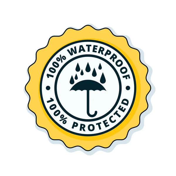 Waterproof Guarantee Label Vector Illustration — Stock Vector