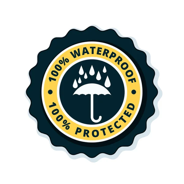Waterproof Guarantee Label Vector Illustration — Stock Vector