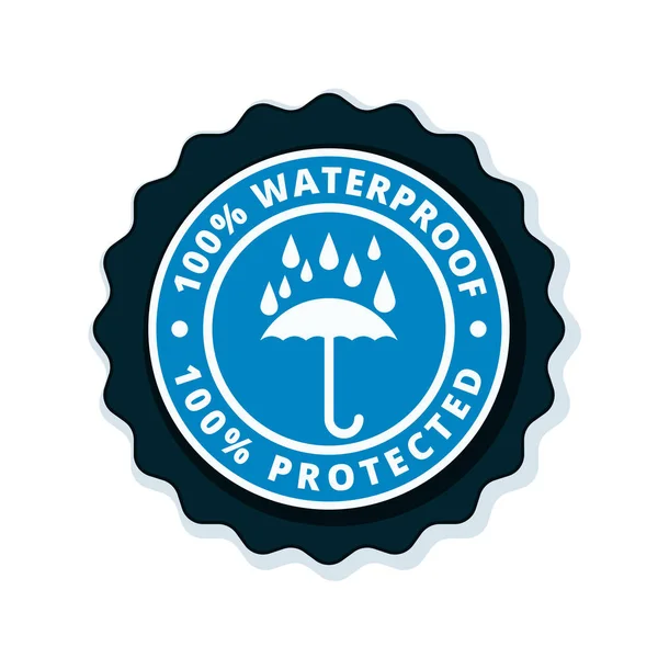 Waterproof Guarantee Label Vector Illustration — Stock Vector