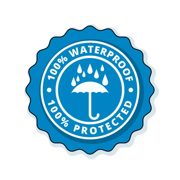 Waterproof Guarantee Label Vector Illustration — Stock Vector