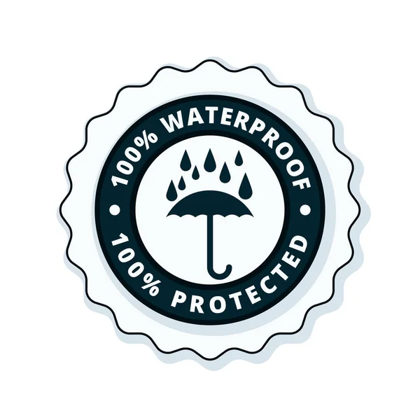 Waterproof Guarantee Label Vector Illustration — Stock Vector