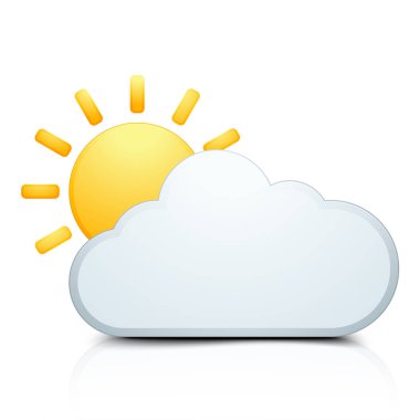 Güneş ve bulut kutsal kişilerin resmi, vektör, illüstrasyon