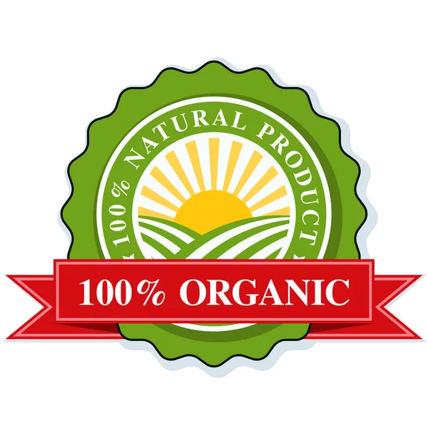 Organický produkt štítu znak — Stockový vektor