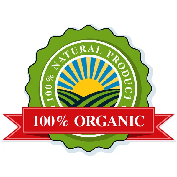 Organický produkt štítu znak — Stockový vektor