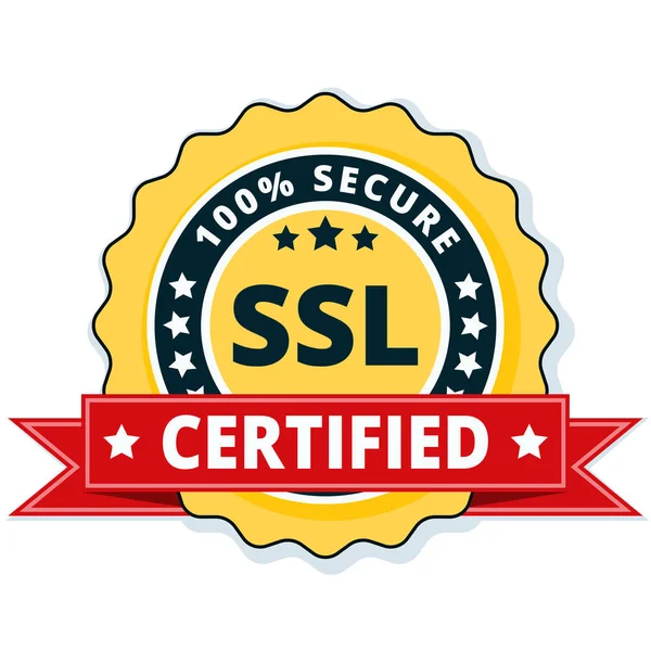 SSL Certified button sign — Stock Vector