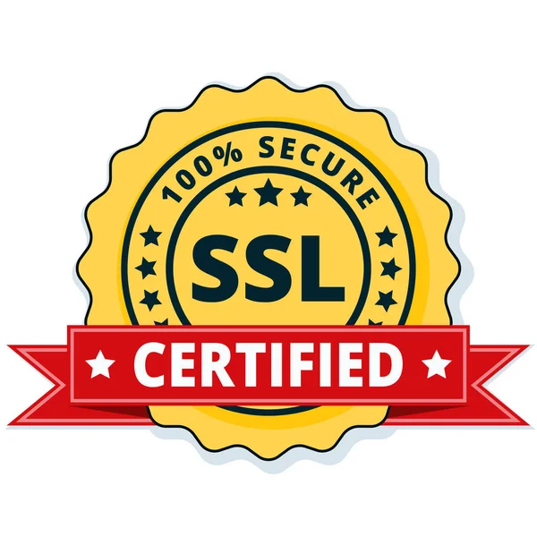 SSL Certified button sign — Stock Vector